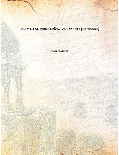 9789333101585: REPLY TO M. POINCARÃ‰ Vol: 22 1912 [Hardcover]