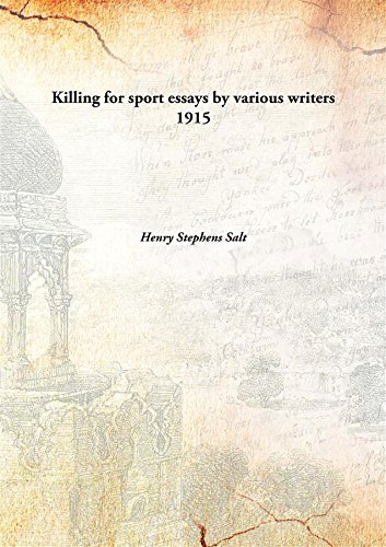 Imagen de archivo de Killing for sportessays by various writers [HARDCOVER] a la venta por Books Puddle