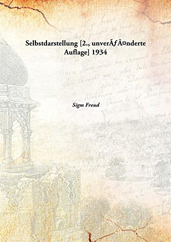 Imagen de archivo de Selbstdarstellung[2., unver&Atilde;&fnof;&Acirc;&euro;nderte Auflage] [HARDCOVER] a la venta por Books Puddle