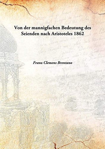 Imagen de archivo de Von der mannigfachen Bedeutung des Seienden nach Aristoteles [HARDCOVER] a la venta por Books Puddle