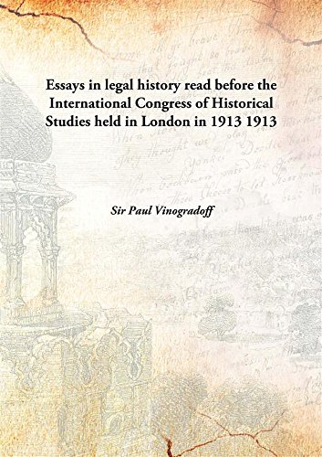 Imagen de archivo de Essays in legal history read before the International Congress of Historical Studiesheld in London in 1913 [HARDCOVER] a la venta por Books Puddle