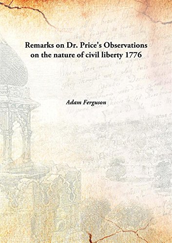 Stock image for Remarks on Dr. Price's Observations on the nature of civil liberty [HARDCOVER] for sale by Books Puddle