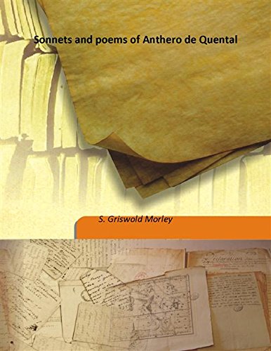 Beispielbild fr Sonnets and poems of Anthero de Quental zum Verkauf von Books Puddle