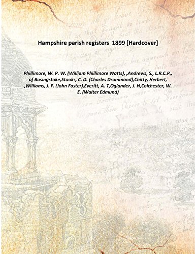 Beispielbild fr Hampshire parish registers 1899 [Hardcover] zum Verkauf von Books Puddle