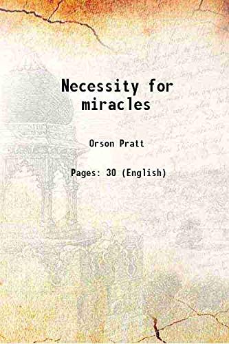 Imagen de archivo de Necessity for miracles [Hardcover] a la venta por Books Puddle