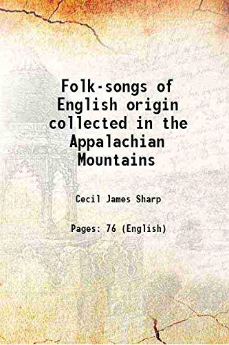 Stock image for Folk-songs of English origin collected in the Appalachian Mountains for sale by Books Puddle