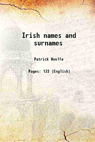 Stock image for Irish names and surnames 1922 for sale by Books Puddle