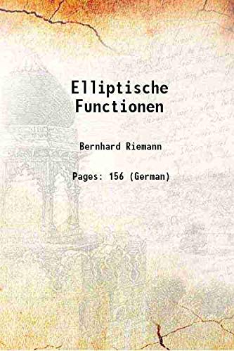 Stock image for Elliptische Functionen 1899 for sale by Books Puddle