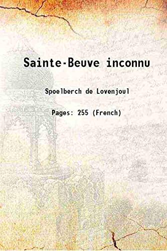 Imagen de archivo de Sainte-Beuve inconnu 1901 a la venta por Books Puddle