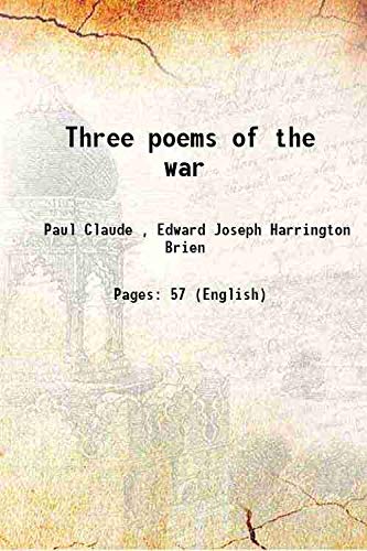 Beispielbild fr Three poems of the war 1919 zum Verkauf von Books Puddle