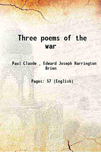 Stock image for Three poems of the war 1919 for sale by Books Puddle