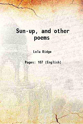 Imagen de archivo de Sun-up, and other poems 1920 a la venta por Books Puddle