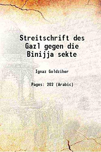 Imagen de archivo de Streitschrift des Gazl gegen die Binijja sekte 1916 a la venta por Books Puddle