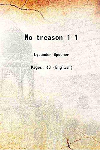 9789333415125: No treason Volume 1 1867