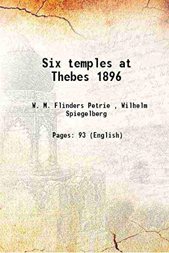 Imagen de archivo de Six temples at Thebes 1896 1897 a la venta por Books Puddle