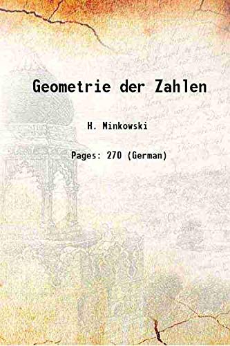 Imagen de archivo de Geometrie der Zahlen 1910 a la venta por Books Puddle