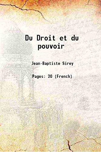 Stock image for Du Droit et du pouvoir for sale by Books Puddle