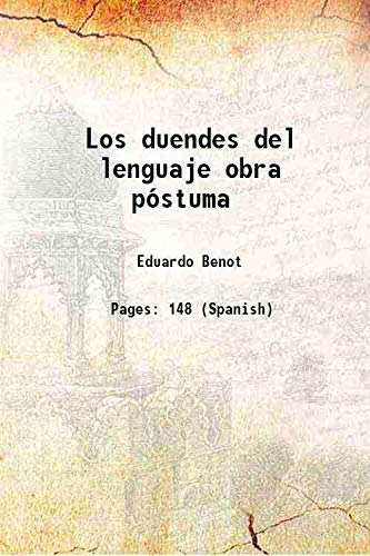 Stock image for Los duendes del lenguaje obra p?stuma for sale by Books Puddle