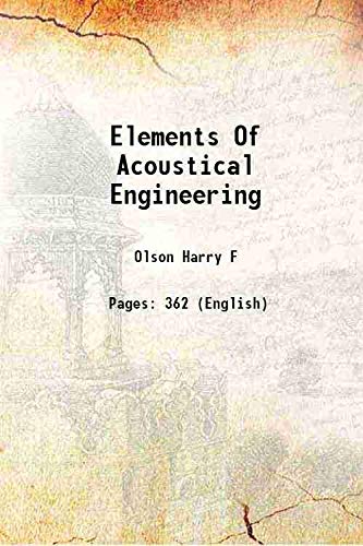 Beispielbild fr Elements Of Acoustical Engineering 1940 zum Verkauf von Books Puddle