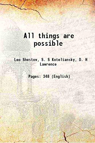 Stock image for All things are possible 1920 for sale by Books Puddle