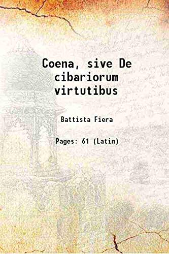 Stock image for Coena, sive De cibariorum virtutibus 1489 for sale by Books Puddle