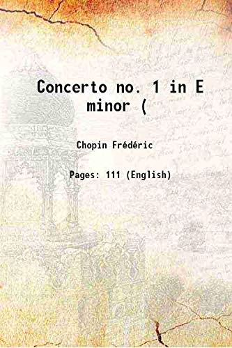 Imagen de archivo de Concerto no. 1 in E minor ( a la venta por Books Puddle