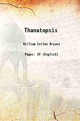 Imagen de archivo de Thanatopsis 1874 a la venta por Books Puddle