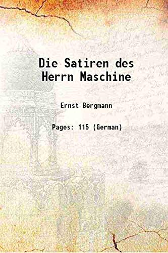 9789333451703: Die Satiren des Herrn Maschine 1913