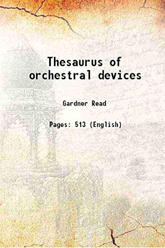 9789333452311: Thesaurus of orchestral devices 1953