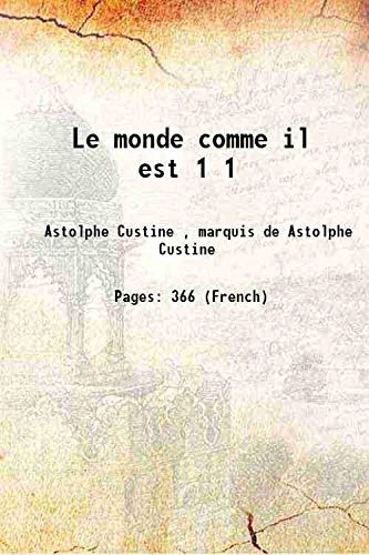 Beispielbild fr Le monde comme il est Volume 1 1835 zum Verkauf von Books Puddle