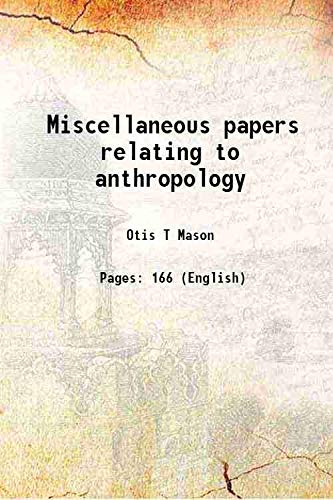 9789333455589: Miscellaneous papers relating to anthropology 1883