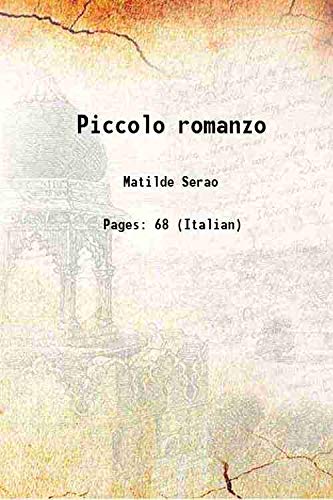 Imagen de archivo de Piccolo romanzo 1891 a la venta por Books Puddle