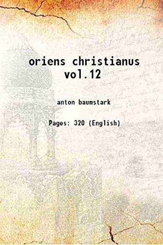 Stock image for oriens christianus vol.12 1925 for sale by Books Puddle