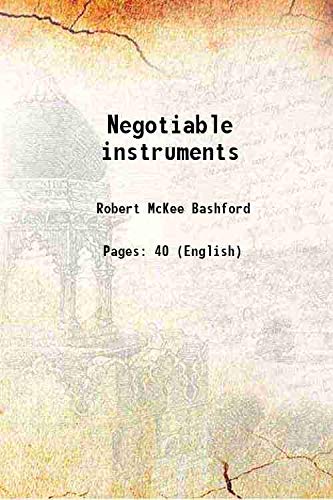 Beispielbild fr Negotiable instruments zum Verkauf von Books Puddle