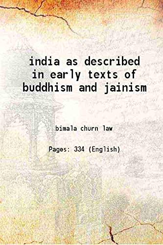 Stock image for india as described in early texts of buddhism and jainism 1941 for sale by Books Puddle