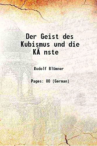 Stock image for Der Geist des Kubismus und die K?nste 1921 for sale by Books Puddle