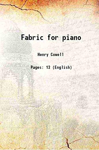 Beispielbild fr Fabric for piano zum Verkauf von Books Puddle