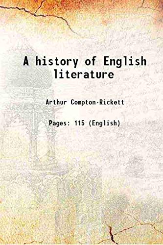 Imagen de archivo de A history of English literature 1912 a la venta por Books Puddle