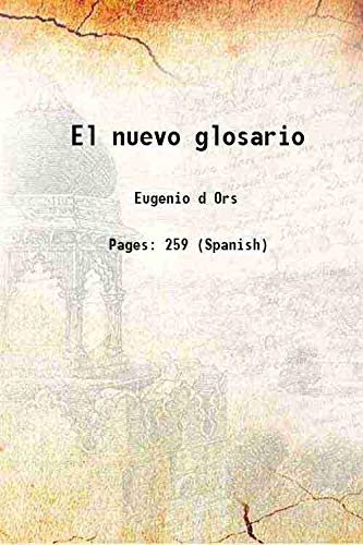 Imagen de archivo de El nuevo glosario 1921 a la venta por Books Puddle