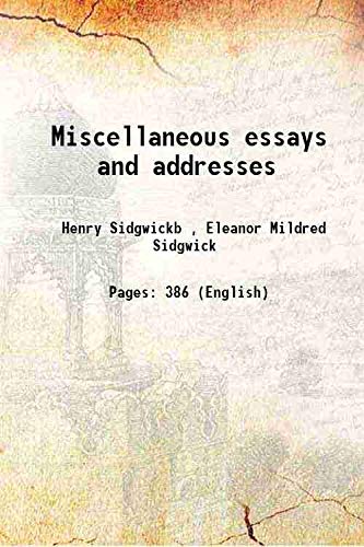 Stock image for Miscellaneous essays and addresses 1904 for sale by Books Puddle