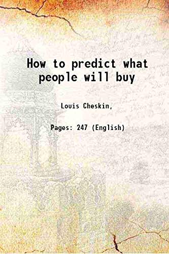 Stock image for How to predict what people will buy 1957 for sale by Books Puddle