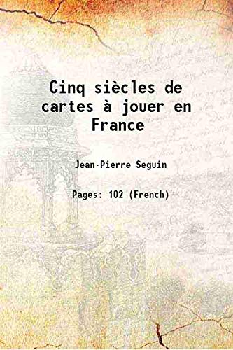 Beispielbild fr Cinq si?cles de cartes ? jouer en France 1963 zum Verkauf von Books Puddle