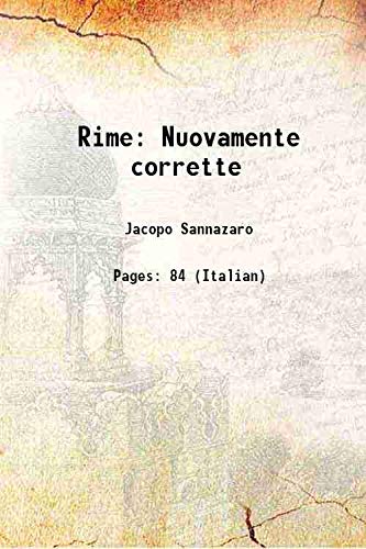 Stock image for Rime Nuovamente corrette 1719 for sale by Books Puddle