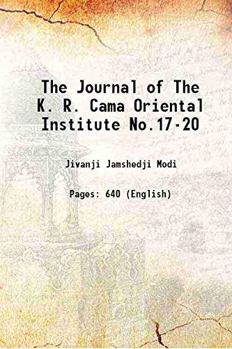 Imagen de archivo de The Journal of The K. R. Cama Oriental Institute No.17-20 1930 a la venta por Books Puddle