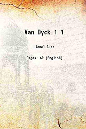 Stock image for Van Dyck Volume 1 1903 for sale by Books Puddle