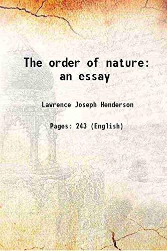 Stock image for The order of nature an essay 1917 for sale by Books Puddle