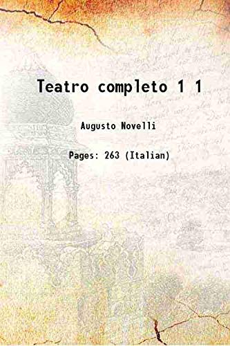 Beispielbild fr Teatro completo Volume 1 1920 zum Verkauf von Books Puddle