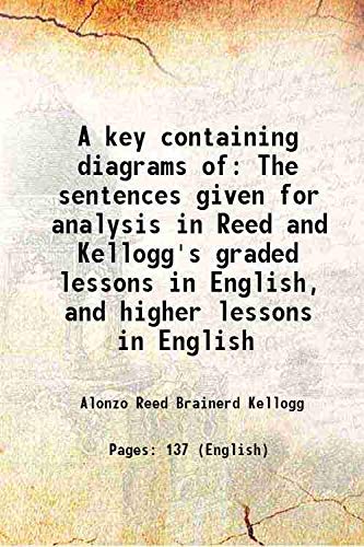 Beispielbild fr A key containing diagrams of The sentences given for analysis in Reed and Kellogg's graded lessons in English, and higher lessons in English 1889 zum Verkauf von Books Puddle