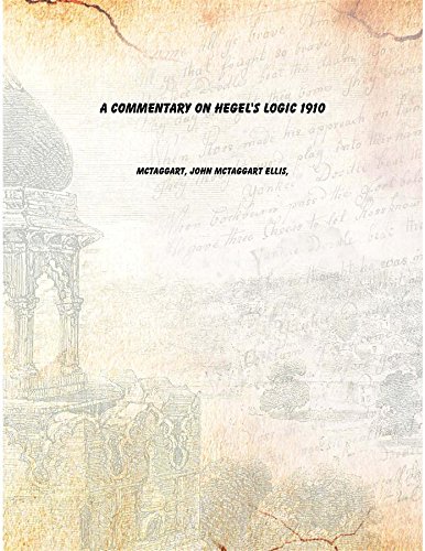 Imagen de archivo de A commentary on Hegel's logic 1910 [Hardcover] a la venta por Books Puddle