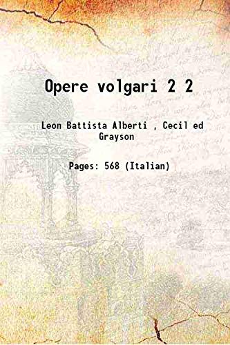 9789333634557: Opere volgari Volume 2 [Hardcover]